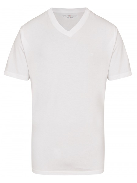 Casa Moda T-Shirt Doppelpack - V-Neck - weiß - 092600 000 