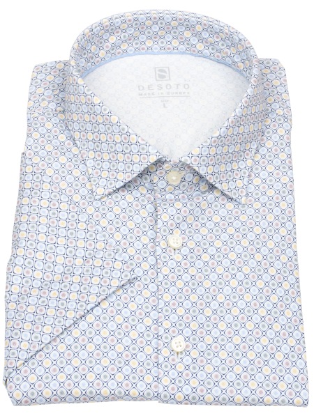 DESOTO Kurzarmhemd - Slim Fit - Jersey - Kentkragen - Print - mehrfarbig - 81132-3 188 