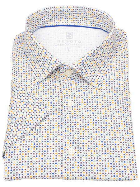 DESOTO Kurzarmhemd - Slim Fit - Jersey - Kentkragen - Print - mehrfarbig - 82032-3 215 
