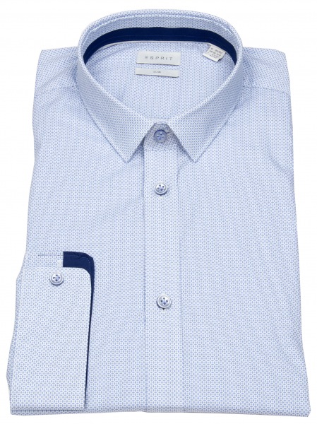 Esprit Hemd - Slim Fit - Kentkragen - Print- hellblau / weiß - 998EO2F804 440 
