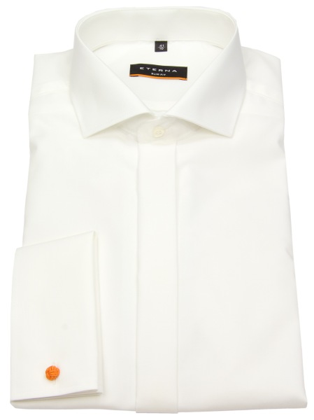 Eterna Galahemd - Slim Fit - Haikragen - Cover Shirt - Umschlagmanschette - hellbeige - ohne OVP - 8817 F392 21 