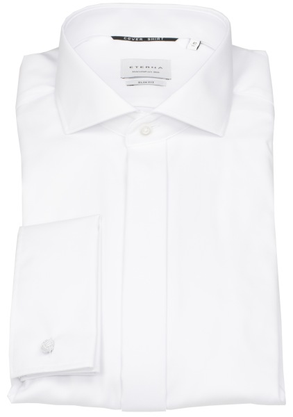 Eterna Galahemd - Slim Fit - Haikragen - Cover Shirt - Umschlagmanschette - weiß - 8817 F392 00 