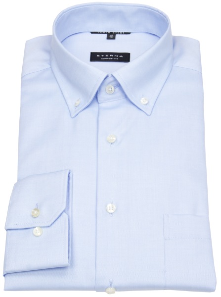 Eterna Hemd - Comfort Fit - Button Down - Cover Shirt - extra blickdicht - hellblau - ohne OVP - 8817 E19L 10 
