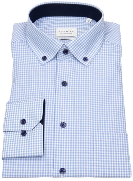 Eterna Hemd - Modern Fit - Button Down - hellblau / weiß - 8913 X146 12 