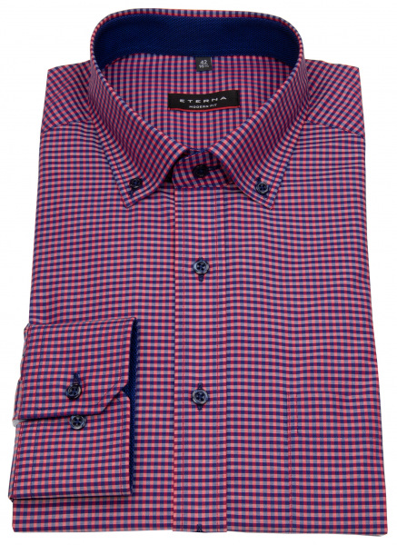 Eterna Hemd - Modern Fit - Button Down - rot / dunkelblau - 8917 X143 58 