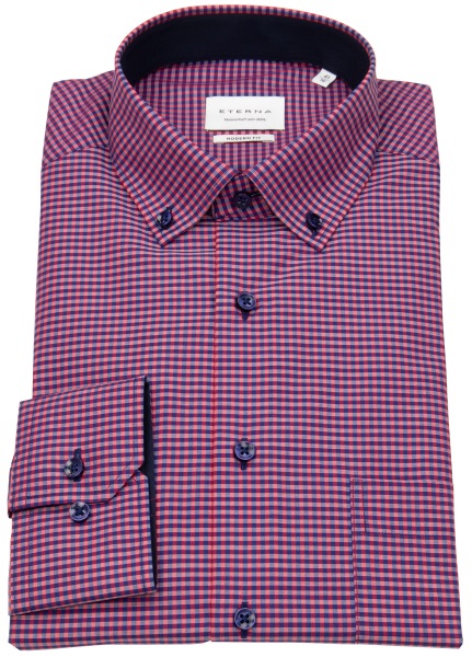 Eterna Hemd - Modern Fit - Button Down - rot / dunkelblau - 8913 X146 58 