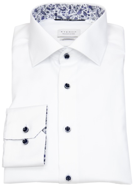 Eterna Hemd - Modern Fit - Cover Shirt - Kontrastknöpfe - weiß - 8819 X14K 00 