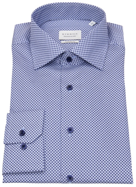 Eterna Hemd - Modern Fit - dunkelblau / hellblau - extra langer 68cm Arm - 4002 X18K 16 Al=68 