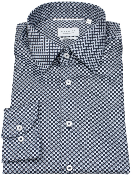Eterna Hemd - Modern Fit - Dynamic Cotton - Print - dunkelblau / hellblau - 1216 X171 19 