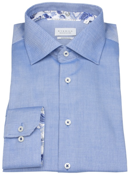 Eterna Hemd - Modern Fit - Dynamic Cotton - Struktur - blau - 4352 X94K 13 