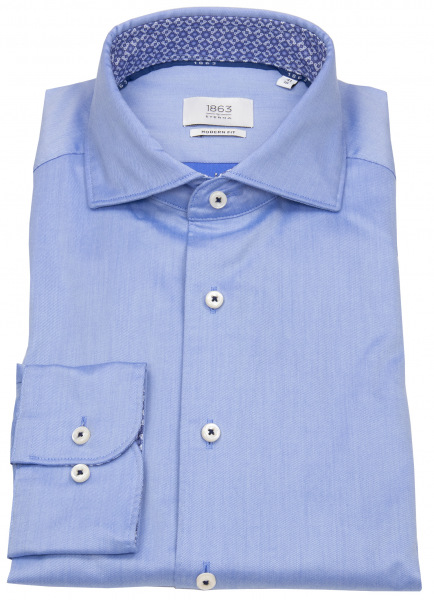 Eterna Hemd - Modern Fit - Haikragen - 1863 - Two Ply - blau - 3850 XS42 13 