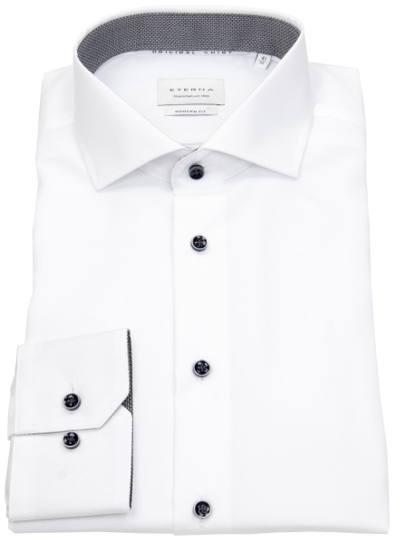 Eterna Hemd - Modern Fit - Haikragen - Kontrastknöpfe - weiß - ohne OVP - 1311 X15V 00 