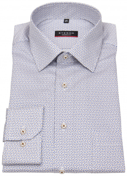 Eterna Hemd - Modern Fit - Kentkragen - Print - blau - 4125 X19P 16 