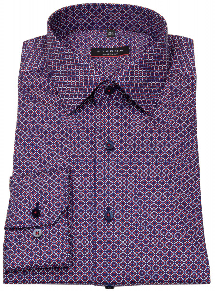 Eterna Hemd - Modern Fit - Kentkragen - Print - rot / blau - 4106 X18P 82 