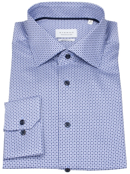 Eterna Hemd - Modern Fit - Print - dunkelblau / hellblau - ohne OVP - 4222 X18K 12 