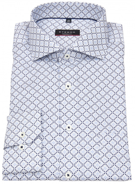 Eterna Hemd - Modern Fit - Print - dunkelblau / hellblau / weiß - 4079 X18V 14 