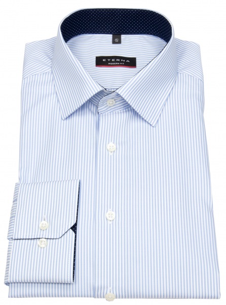 Eterna Hemd - Modern Fit - Streifen - hellblau / weiß - 8992 X14P 12 