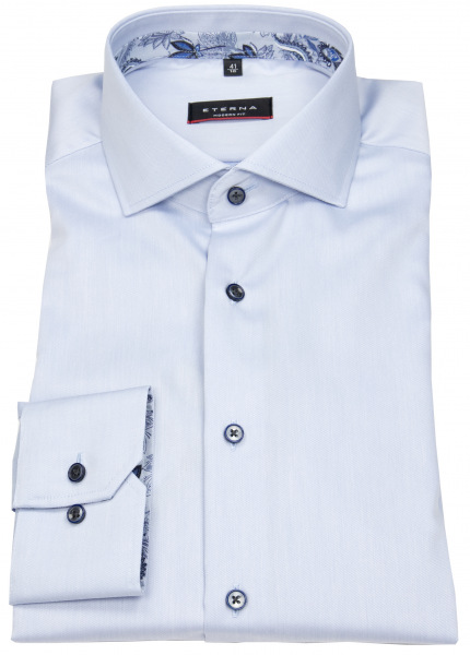Eterna Hemd - Modern Fit - Twill - Kontrastknöpfe - hellblau - extra langer Arm 68cm - 8176 X94V 13 Al=68 