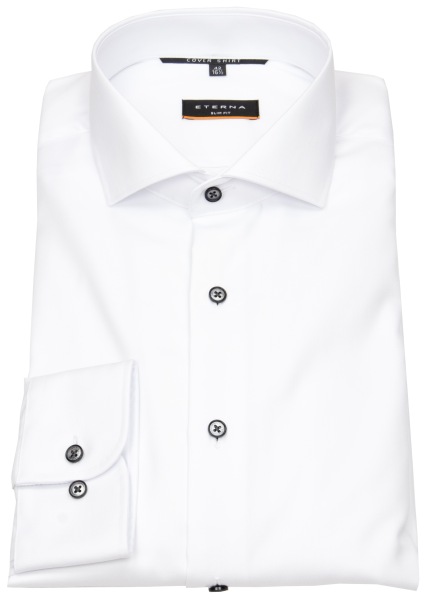 Eterna Hemd - Slim Fit - Cover Shirt - Kontrastknöpfe - weiß - 8819 F182 00 