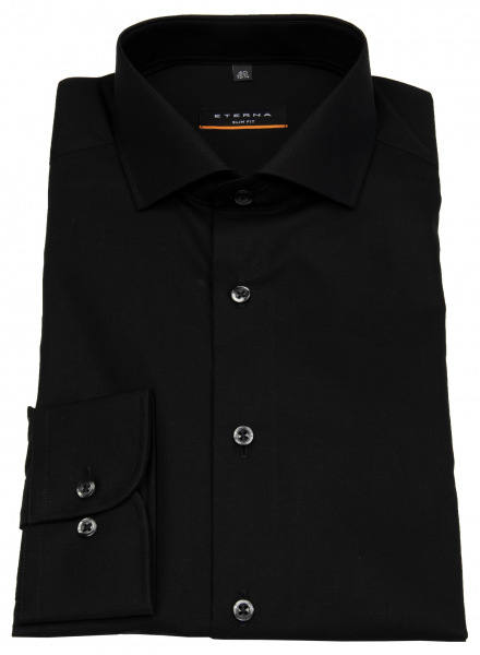Eterna Hemd - Slim Fit - stark tailliert - schwarz - 1100 F182 39 
