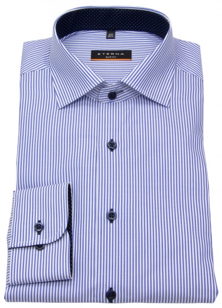 Eterna Hemd - Slim Fit - Streifen - blau / weiß - 8992 F140 16 