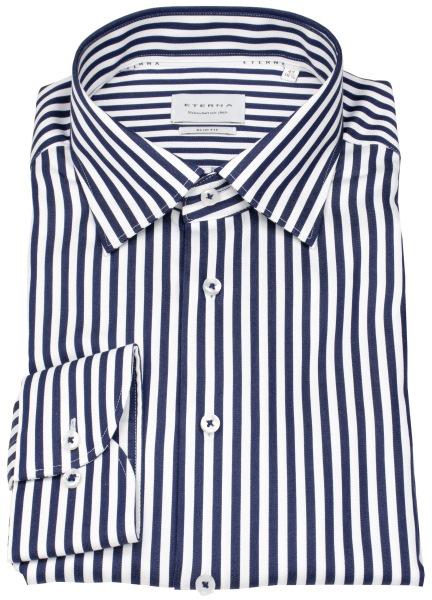 Eterna Hemd - Slim Fit - Streifen - dunkelblau / weiß - 1056 F11U 18 