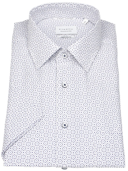 Eterna Kurzarmhemd - Comfort Fit - Kentkragen - weiß / dunkelblau - 2637 K181 14 