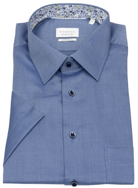 Eterna Kurzarmhemd - Modern Fit - Struktur - blau - ohne OVP - 2132 C141 17 