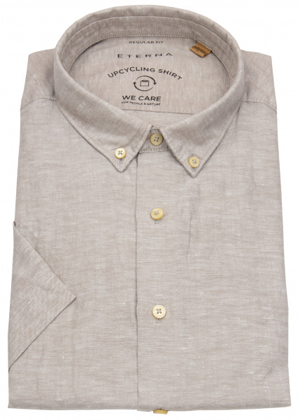 Eterna Kurzarmhemd - Regular Fit - Button Down - We Care - beige - 2450 WS14 23 