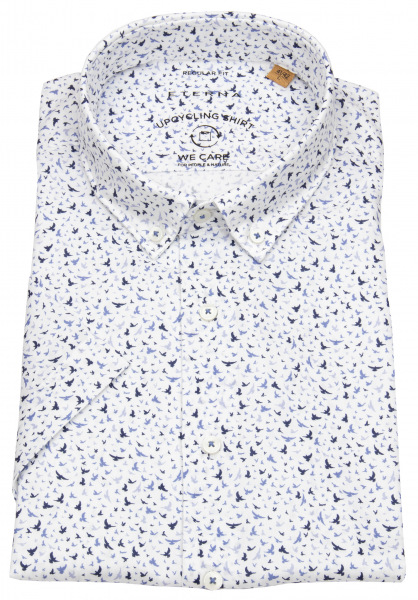 Eterna Kurzarmhemd - Regular Fit - Button Down - We Care - Vogel Print - blau - 8129 WS14 17 