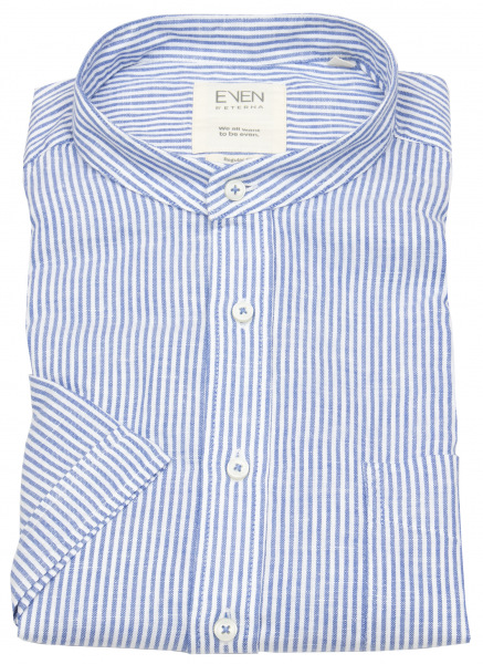 Eterna Kurzarmhemd - Regular Fit - Stehkragen - Streifen - blau / weiß - 2586 WS9S 14 