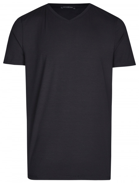 Eterna T-Shirt - V-Ausschnitt - schwarz - 800  Al=AC 39 