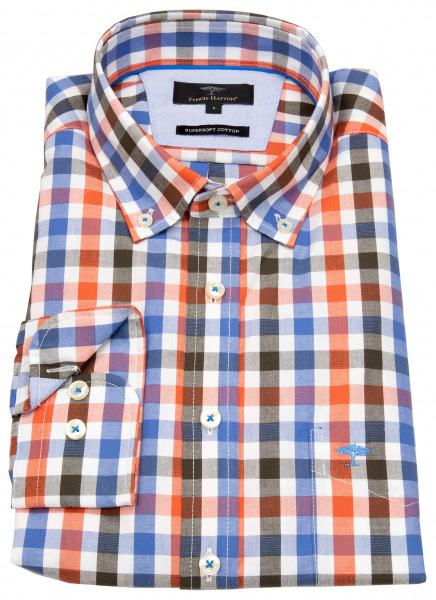 Fynch-Hatton Hemd - Casual Fit - Button Down - kariert - mehrfarbig - ohne OVP - 1207 8140 8141 