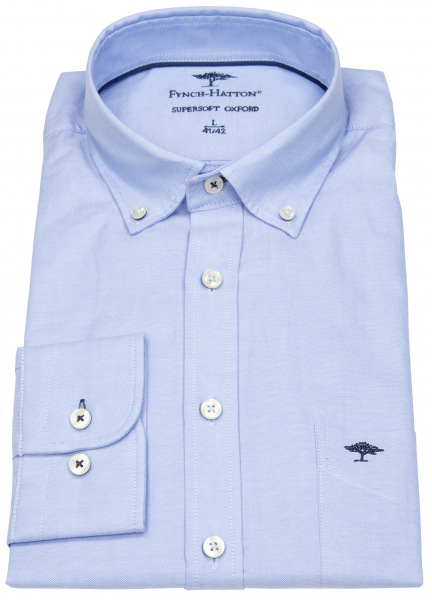 Fynch-Hatton Hemd - Casual Fit - Button Down - Oxford - hellblau - 10005500 5510 