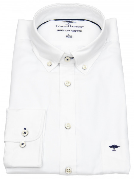 Fynch-Hatton Hemd - Casual Fit - Button Down - Oxford - weiß - 10005500 5500 