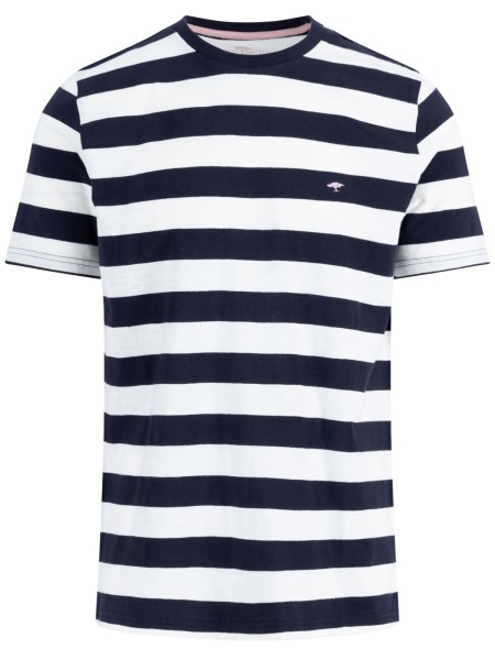 Fynch-Hatton T-Shirt - Casual Fit - Rundhals - Streifen - dunkelblau / weiß - 15051325 685 