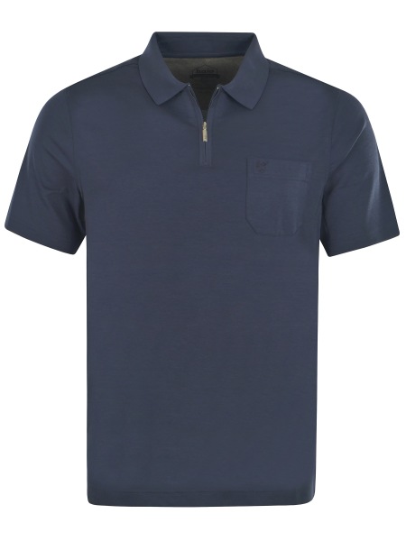 Hajo Poloshirt - Regular Fit - Softknit - Reissverschluss - dunkelblau - 20080/3 609 