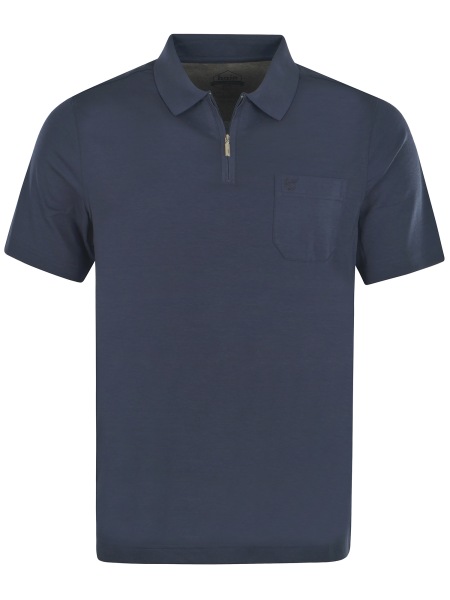 Hajo Poloshirt - Regular Fit - Softknit - Reissverschluss - dunkelblau - 20080/2 609 