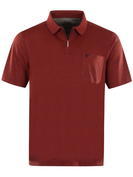 Hajo Poloshirt - Regular Fit - Softknit - Reissverschluss - dunkelrot - 20080/3 373 