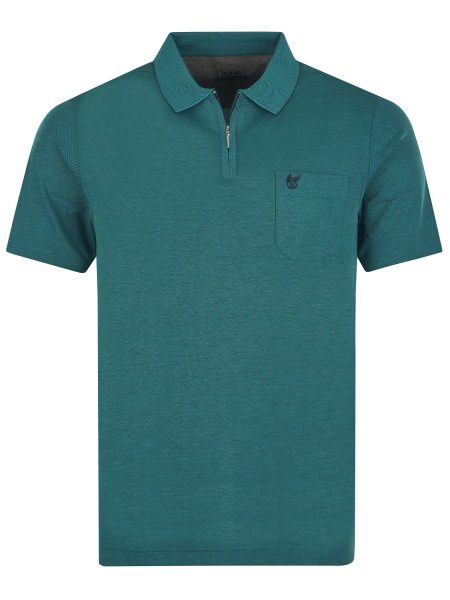 Hajo Poloshirt - Regular Fit - Softknit - Reissverschluss - petrol - 20080/3 679 