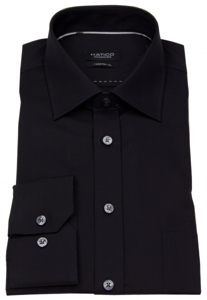 Hatico Hemd - Regular Fit - Chambray - schwarz - 3209-250 07 