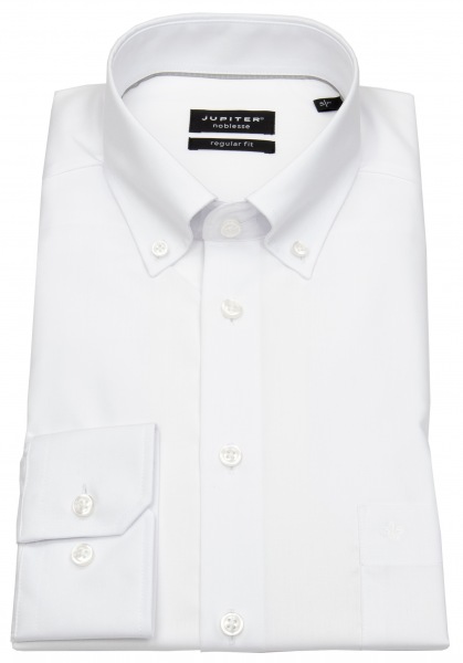 Jupiter Hemd - Regular Fit - Fil-à-Fil - Button Down - weiß - 2240-11948 00 