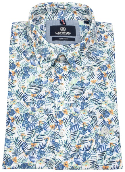 Lerros Kurzarmhemd - Regular Fit - Button Down - floraler Print - mehrfarbig - 2562132 100 