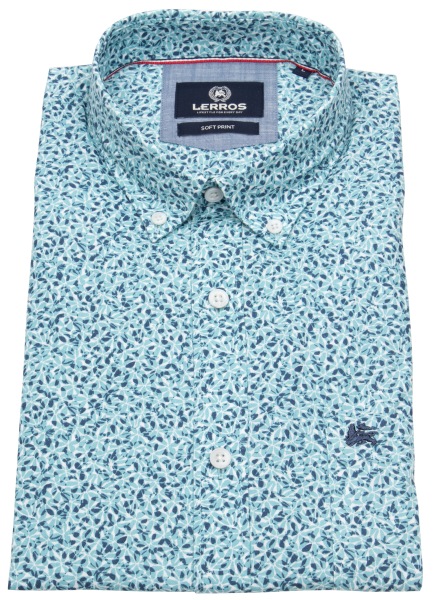 Lerros Kurzarmhemd - Regular Fit - Button Down Kragen - türkis / blau - 2532103 456 