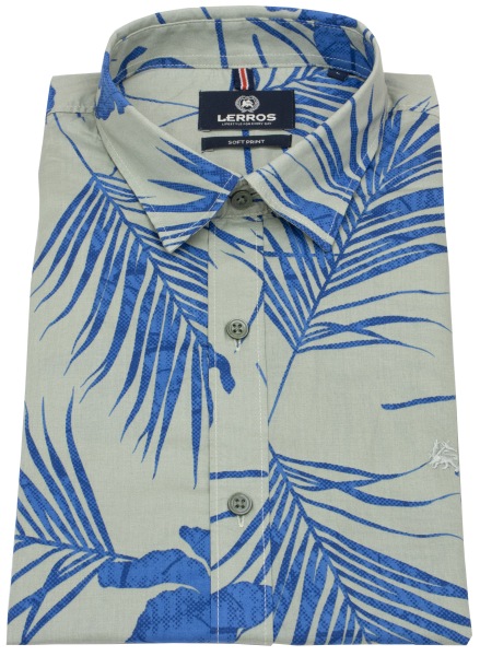 Lerros Kurzarmhemd - Regular Fit - Kentkragen - Print - grau-grün - 2562043 633 