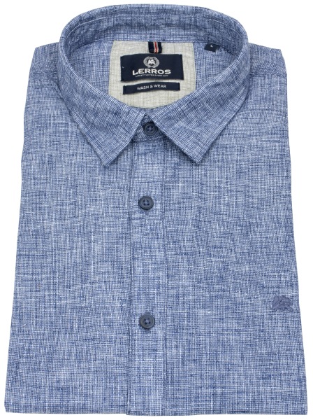 Lerros Kurzarmhemd - Regular Fit - Under Button Down - blau - 2562440 473 
