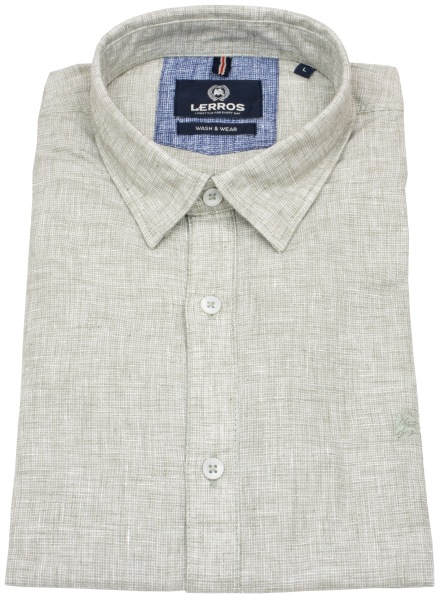 Lerros Kurzarmhemd - Regular Fit - Under Button Down - grau-grün - 2562440 633 