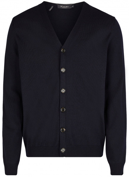MAERZ Muenchen Cardigan - Modern Fit - Merinowolle - dunkelblau - 570800 399 