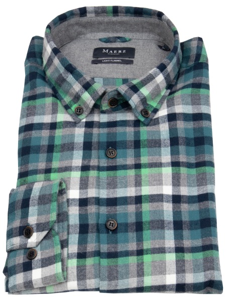 MAERZ Muenchen Hemd - Modern Fit - Button Down - leichter Flanell - mehrfarbig kariert - ohne OVP - 719401 296 