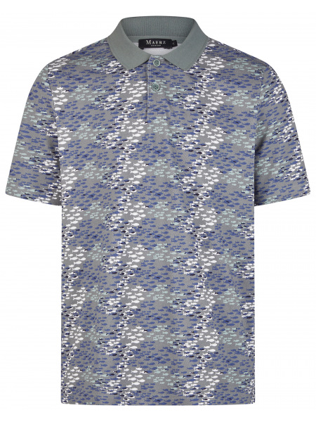 MAERZ Muenchen Poloshirt - Regular Fit - Print mit Fischen - mehrfarbig - 660501 255 